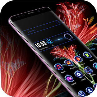 Neon Red Flower Theme